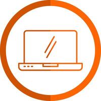 Laptop Line Orange Circle Icon vector