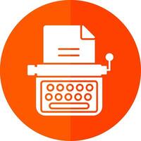 Typewriter Glyph Red Circle Icon vector