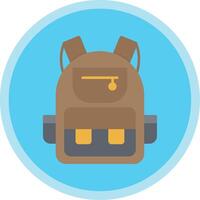 Backpack Flat Multi Circle Icon vector