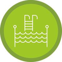 Swimming Pool Line Multi Circle Icon vector