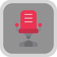 Desk Chair Flat Round Corner Icon vector