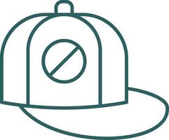 Baseball Cap Line Gradient Round Corner Icon vector