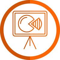 Presentation Line Orange Circle Icon vector