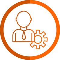 Administrator Line Orange Circle Icon vector