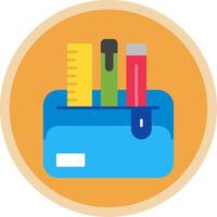 Pencil Case Flat Multi Circle Icon vector