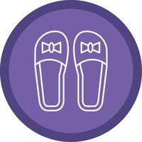 Slippers Line Multi Circle Icon vector