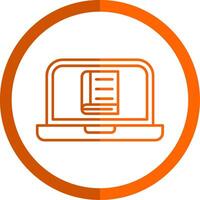 Online Learning Line Orange Circle Icon vector