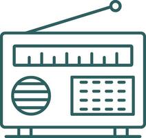 Radio Line Gradient Round Corner Icon vector