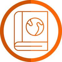 Encyclopedia Line Orange Circle Icon vector