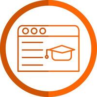 en línea aprendizaje línea naranja circulo icono vector
