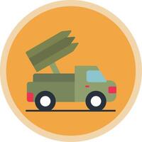 Missile Truck Flat Multi Circle Icon vector