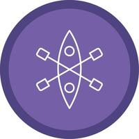 Kayak Line Multi Circle Icon vector