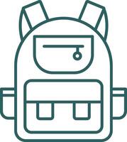 Backpack Line Gradient Round Corner Icon vector