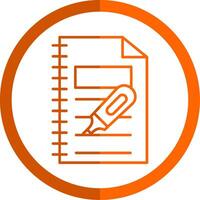 Highlighter Line Orange Circle Icon vector