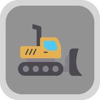 Excavator Flat Round Corner Icon vector