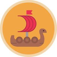 Viking Ship Flat Multi Circle Icon vector