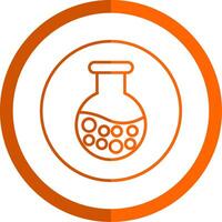 Flasks Line Orange Circle Icon vector