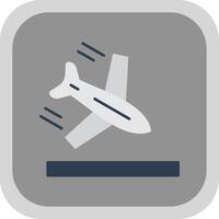 Plane Flat Round Corner Icon vector