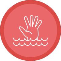 Drowning Line Multi Circle Icon vector