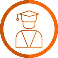 graduado línea naranja circulo icono vector