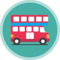 Double Bus Flat Multi Circle Icon vector