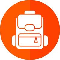 Backpack Glyph Red Circle Icon vector