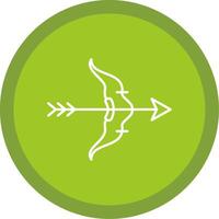 Bow And Arrow Line Multi Circle Icon vector