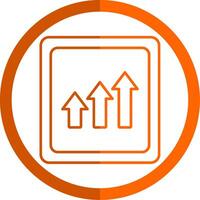 Up Arrow Line Orange Circle Icon vector