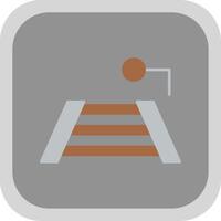 Train Tracks Flat Round Corner Icon vector