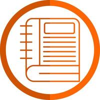 Notebook Line Orange Circle Icon vector