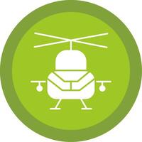 militar helicóptero glifo multi circulo icono vector