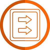 Fast Forward Line Orange Circle Icon vector