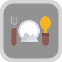 Cutlery Flat Round Corner Icon vector