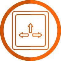 Resize Line Orange Circle Icon vector