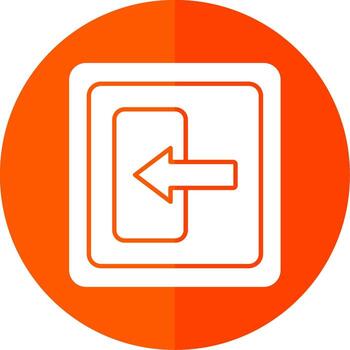 Log In Glyph Red Circle Icon vector