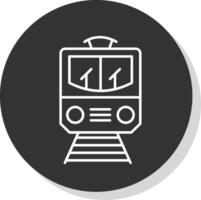 Train Line Grey Circle Icon vector