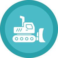 Excavator Glyph Multi Circle Icon vector