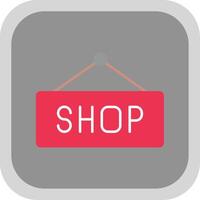 Shop Sign Flat Round Corner Icon vector