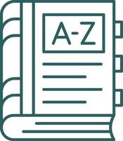 Dictionary Line Gradient Round Corner Icon vector