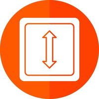 Double Arrow Glyph Red Circle Icon vector