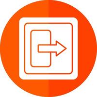 Log Out Glyph Red Circle Icon vector