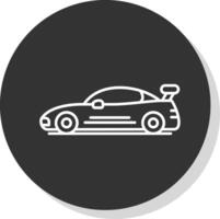 Sports Car Line Grey Circle Icon vector