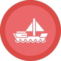 Dinghy Glyph Multi Circle Icon vector