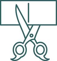 Scissors Line Gradient Round Corner Icon vector