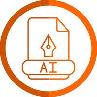 Ai Line Orange Circle Icon vector