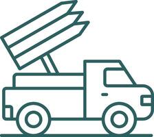 Missile Truck Line Gradient Round Corner Icon vector