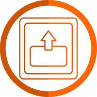 Out Line Orange Circle Icon vector