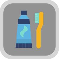 Tooth Paste Flat Round Corner Icon vector