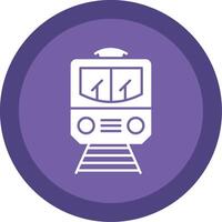 Train Glyph Multi Circle Icon vector