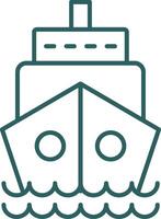 Ship Line Gradient Round Corner Icon vector